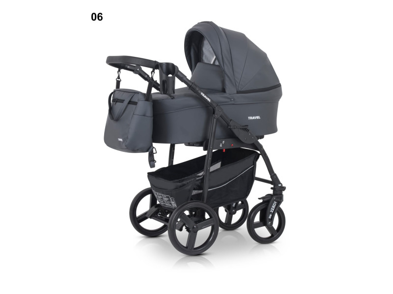 Verdi Travel col.06 eko āda ( tumši pelēks 2) Bērnu universālie rati 3in1 Verdi Travel col.06 eko āda ( tumši pelēks 2) Bērnu universālie rati 3in1